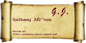 Galbavy János névjegykártya