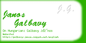 janos galbavy business card